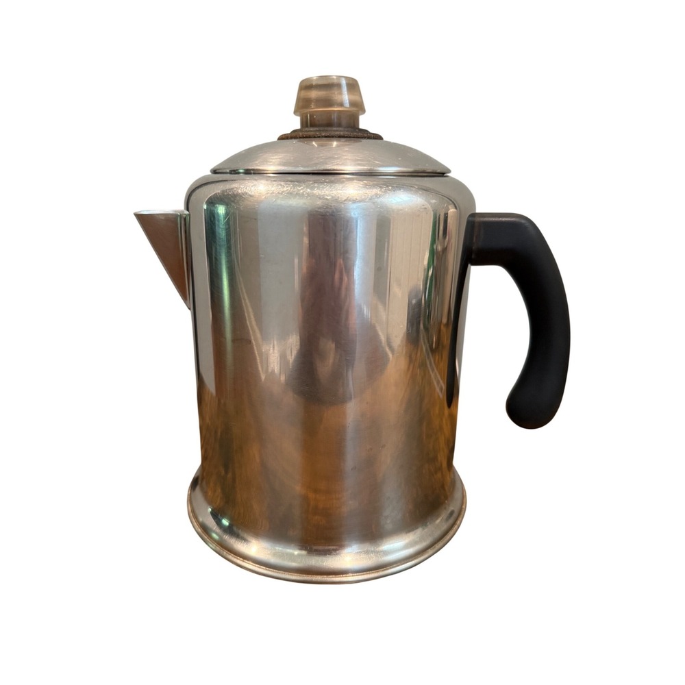 Farberware Stainless Steel Stovetop Coffee Percolator Vintage Style 8-12 Cup